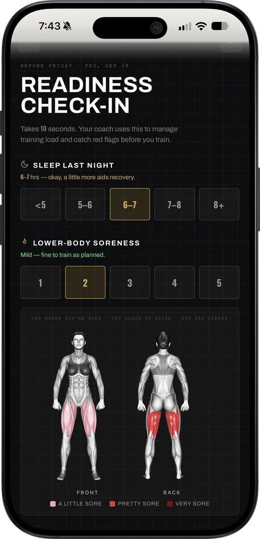 Readiness check-in